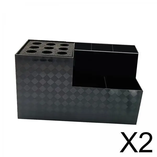 2x Coafură Suport Instrument Multifuncțional pentru Sissors Salon - Negru, 18.5x10.4x8.2cm