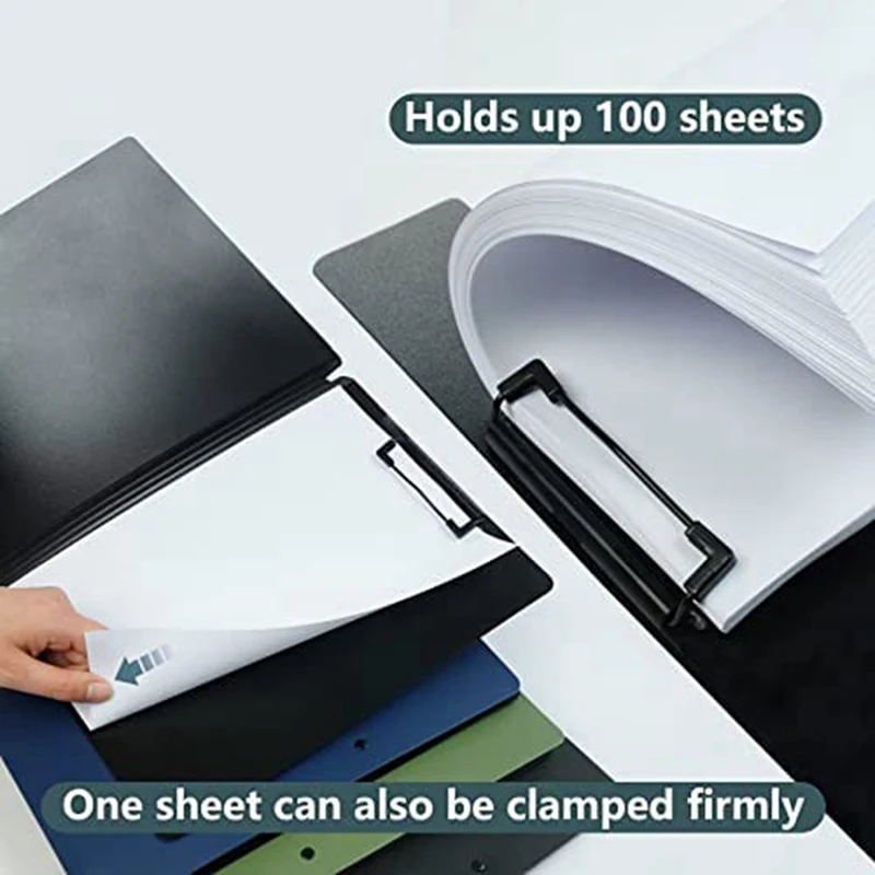 6Piece Nursing Clipboard Folio Negru Placi de Clip,Pentru Birouri, Săli de Plastic+Metal