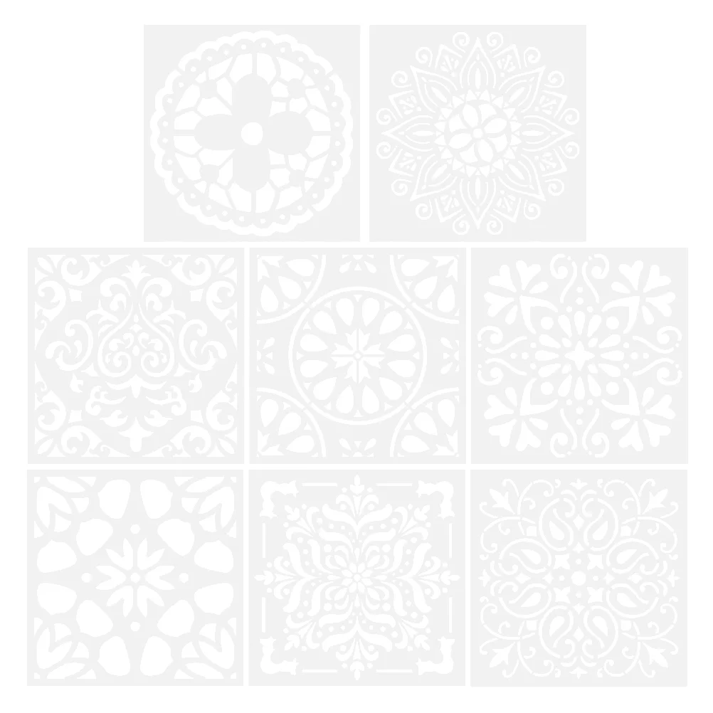 8 Pictura Sabloane Mandala Reutilizabile Șablon Desen Podea Țiglă de Perete Material Lemn Șabloane pentru DIY Proiecte de Artizanat Mobilier