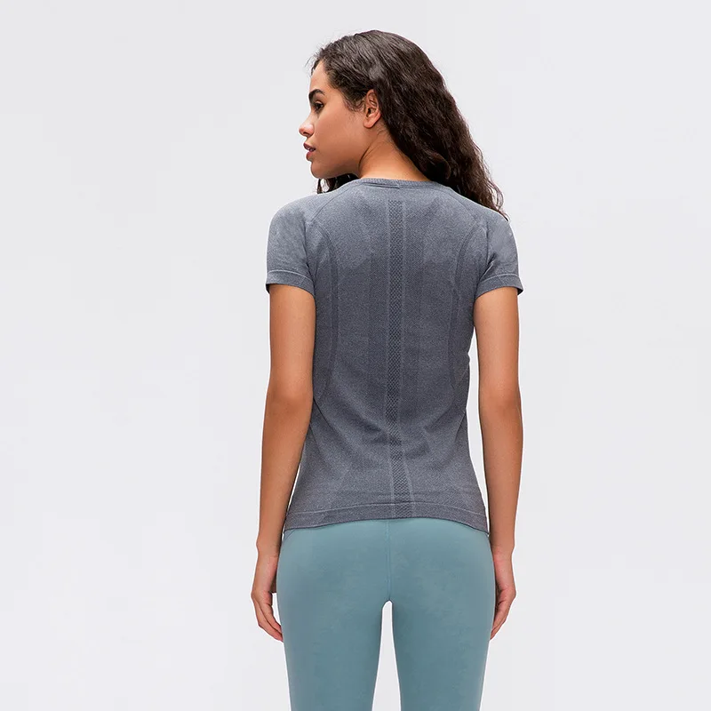 Cu Logo-Ul Fără Sudură Cu Maneci Scurte T-Shirt Pentru Femei Slim Fit Yoga Antrenament Topuri Întinde Sport Fitness Tee Sport Bluze Sport