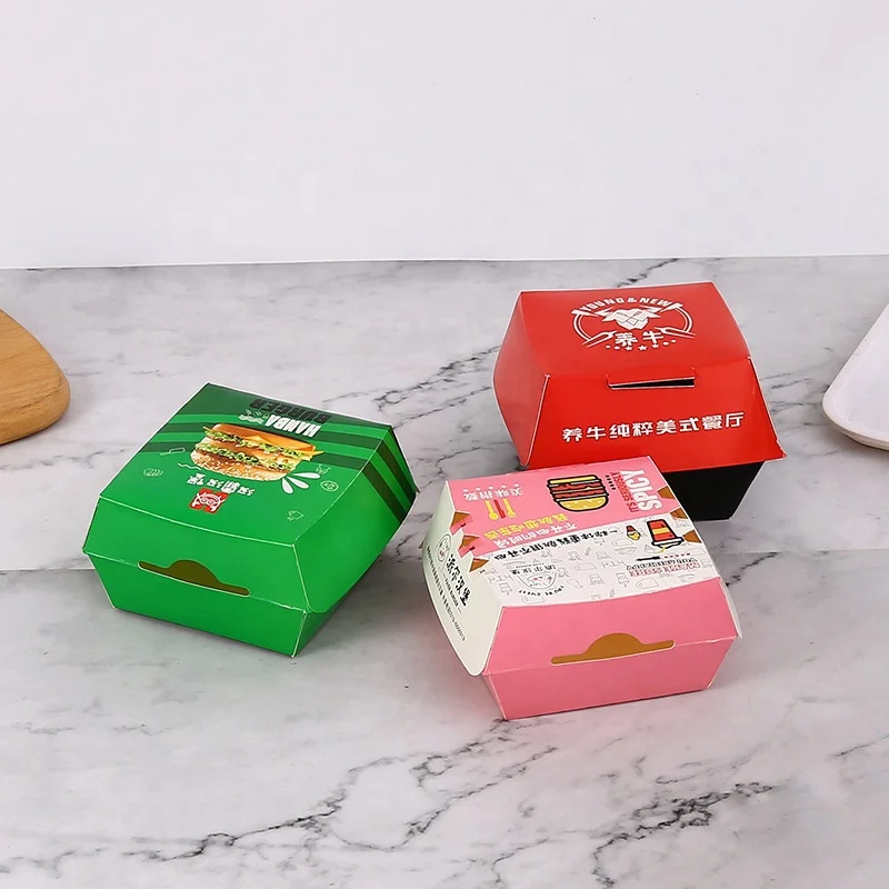 Personalizate Imprimate Reciclate Ia Fast-Food Burger Hamburger Cutii De Ambalaj