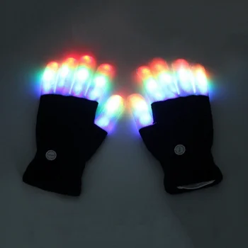 1 Pereche Magice Stralucitoare Mănuși de LED-uri de culoare Alb Bar Flash Petrecere Degetului Iluminat Dungi de Lumină Creative Mănuși