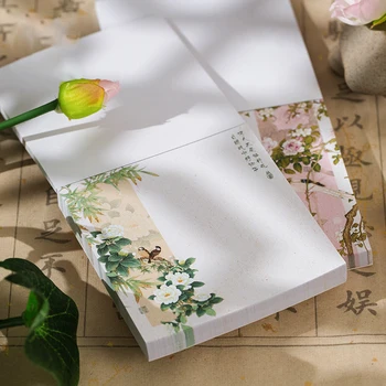 100sheets Retro Stil Chinezesc Tampoane Memo Floare Seria Note Lipicioase Mesaj Notepad Planificator de Decorare Autocolant Papetarie Scoala