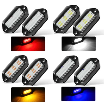 12V 24V 6 LED-uri Lampa plăcuței de Înmatriculare Tag Lumini de poziție Laterală de Siguranță Lumină Lampă Ușă Lampă Rosu/Galben/Alb/Albastru Pentru Auto Camion Remorcă