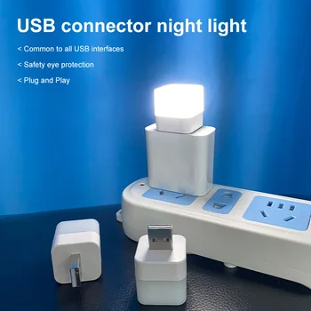 1buc Mufă USB Mini Lampa LED Lumina de Noapte Power Bank USB de Încărcare Carte Aprinde Lumina de Noapte Pătrat Mic de Lectură de Protecție a Ochilor Lampa