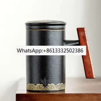 2 BUC 400ML Cana Ceramica Biroul de Protecție a Mediului Cana Filtru Ceașcă de Ceai cu Capac Cana Ceramica de Cafea
