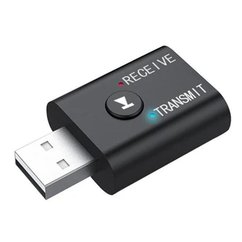 2-In-1 USB Audio Bluetooth Transmițător Receptor Adaptor HiFi Audio Wireless cu Adaptor de 3,5 mm AUX Cablu pentru TV, PC, Masina