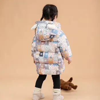 2023 Noi Copii Jachete De Iarnă Se Ingroase Haine Calde Băieți Și Fete Drăguț Desen Animat De Imprimare Îmbrăcăminte Exterioară Pentru Copii Îmbrăcăminte Copil Capota Jachete