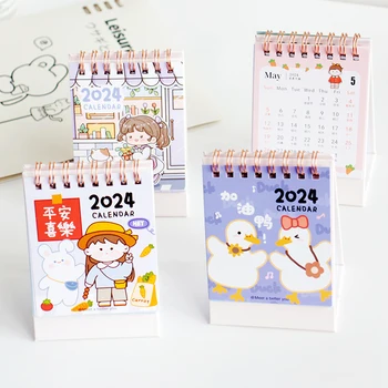 2024 Dragut Proaspete Calendar De Birou Desktop Planificator Notepad Calendar Anual Agenda Organizator Coreean Papetărie, Rechizite De Birou