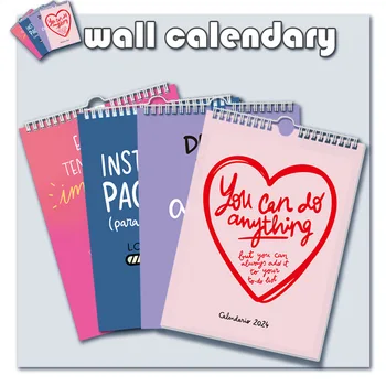 2024 Mare Calendar de Perete Pictat Program Planner DIY Notepad Agenda Organizator Rechizite de Birou Calendary Workpad cu Autocolante