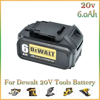 20V 6.0 Ah DCB200 Baterie reîncărcabilă Li-ion, pentru DeWalt MAX DCB205 DCB201 DCB203 instrument de putere Baterii