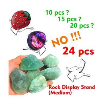 24 BUC Rock Display Stand, Mici Acrilic Mic Display Stand pentru Pictat Pietre Geode Rock Minerale Agate(M)
