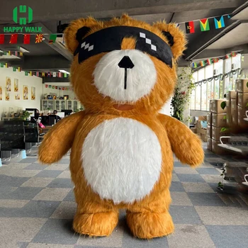 260cm; Gonflabil Gigant Rece Urs Mascota Costum, cu ochelari de Soare cu Blană Arunce în aer Costum pentru Divertisment Caracter Animal Amuzant
