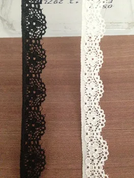 40 de metri spre 1,5 cm lățime fildeș negru, de mare întindere elastic dantela de înaltă calitate elvețiană dantela pentru DIY nunta mireasa bentita ribbon chingi