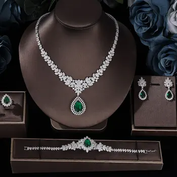 4buc de Mireasa Zirconia Plin Seturi de Bijuterii Pentru Femei de Partid, de Lux Dubai Nigeria CZ Nunta de Cristal, Seturi de Bijuterii