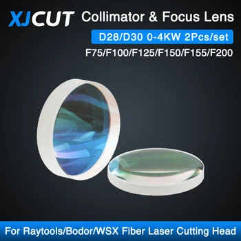 5 Seturi de Fibre Laser Colimator&Focalizare D28 D30 F75/F100/F125/F150/F155/F200 Cuarț, Silice Topită pentru Raytools WSX Bodor 1064nm