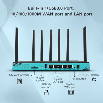 5G Router LTE Wifi Routere Wireless CAT12/16/20 Module cu Slot pentru Card SIM 5G CPE WG1608 cu Quectel RM500Q-GL RM520N-GL