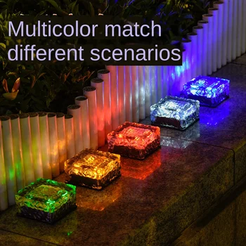5PC Solare de Gradina de Lumină LED-uri Interioare de Lumină Acasă Impermeabil în aer liber de Gheață Cărămidă de Sticlă Decorative Grădină Umbra Lumina