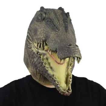 Amuzant Reptile Animale Mască De Latex Cosplay Aligator Cască De Halloween Bal Mascat Crocodil Costum De Prop
