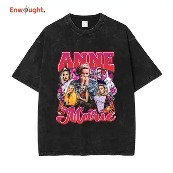Anne Marie Tricou Harajuku Cântăreață de sex Feminin Stele a Crescut Nicholson Epocă Spălat Topuri Tricouri Hip Hop Scurt cu Maneci Supradimensionate T-shirt