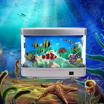Artificiale Rezervor de Pește Tropical Lămpi Acvariu Decorativ Lumina de Noapte Virtual Ocean Dinamic LED Masă Lampă Drăguț Decor Camera Cadou