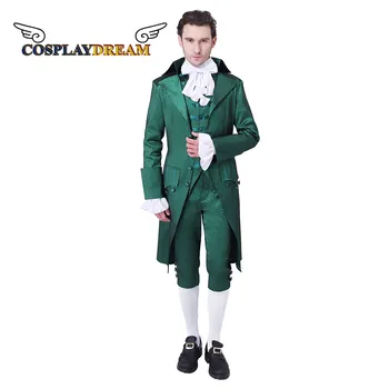 Cosplaydream Muzicale Hamilton Victorian Alexandru Cosplay Costum Adult, Barbati Verde Utilaje pentru Medievale colonial rococo tinuta