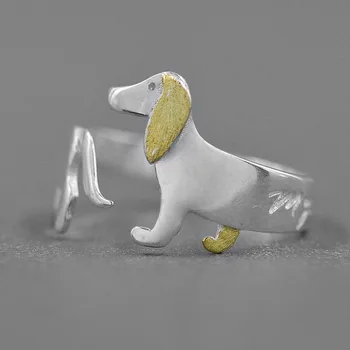 De Argint 925 Unic Câine Inel Pentru Femei Bijuterii Deget Deschis Vintage Handmade, Inel De Alergie Pentru Petrecerea De Ziua De Nastere Cadou