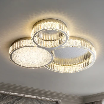 De Lux Moderne Lampă De Plafon Acasă Decoratiuni Dormitor Sufragerie Living Candelabre Tavan Inel Cristale Luciu Pandantiv Lumini
