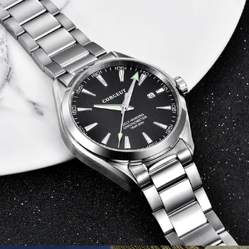 De lux brand de top Corgeut 41mm bărbați ceas miyota 8215 Automatic calendar data Mecanice Sticlă de Safir ceas de mână pentru bărbați