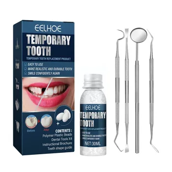Dinte temporar Kit de Reparare Adeziv Proteza Adeziv Set Kit De Reparare a Pierdut Umpluturi Moldable Umplere dinți Dinți Falși Instrument U2I5