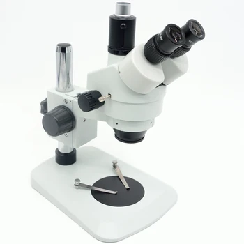 FYSCOPE 7X-45X Masă Pilon Sta Zoom Mărire Microscop Stereo Trinocular+144 LED-uri