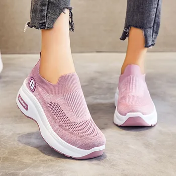 Femei Adidași Ușor Șosete Pantofi Sport Pentru Femei Respirabil Casual Sneaker Alunecare Pe Plat Casual Pantofi De Tenis Zapatillas