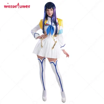 Femei Satsuki Kiryuin Cosplay Costum Rochie Uniformă cu Coapsa Șosete și Frizură pentru Femei Halloween Cosplay Costum