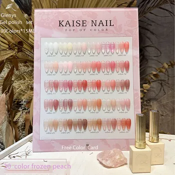 Glenys Kaishe Culoare Transparent Serie de 30 de culoare nud obraz roșu semi transparent placa de unghii exclusive pentru deschidere de magazin