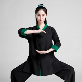 Kung Fu Rochie De Tai Chi Haine Wushu Îmbrăcăminte Artă Marțială Uniformă Femeile Negre Fata Kun Master 2023 Stil Nou