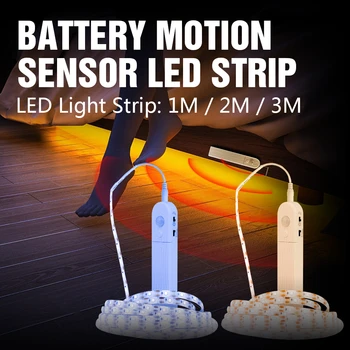 LED Benzi Flexibile Lampa 4 Baterii de tip AAA Cadrul Cabinetului de Lumini 1M 2M 3M rezistent la apa Senzor de Mișcare Reglabile, Banda de Lumina de Fundal cu LED