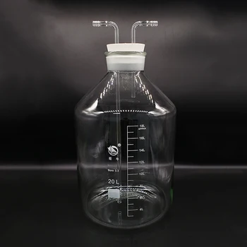 Laborator Drechsel gaze de spălat sticla dispozitiv,Capacitate 20000ml,Multifunctional butelie de gaz,Dublu-gaura 18# de cauciuc plug cateter