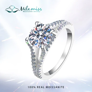 MILAMISS 2.0 Carate Moissanite Inele de Logodna Halo verighetă cu Diamante Rotund Briliant Inel cu Diamant Pentru Femei Promit Cadou