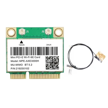MPE-AXE3000H placa Wifi+Antena Wifi 6E 2400Mbps Mini PCI-E Pentru BT 5.2 802.11 AX 2.4 G/5G/6Ghz Rețea Wlan Card
