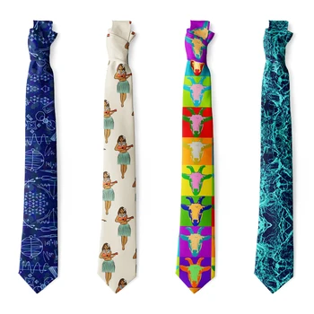 Moda Fulger Bull Cap de Imprimare Bărbați Cravate Haioase de Înaltă Calitate Accesorii Barbati Cravata Casual 8CM Nailon Petrecere de Nunta Cravata
