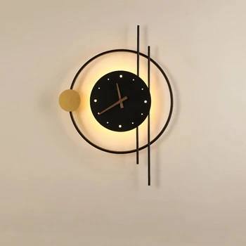 Modern Nordic CONDUS Ceas de Perete de Lumină de Aur/Negru Acrilic Creative Lampă de Perete Home Decor Camera de zi Dormitor Noptieră Iluminat Interior