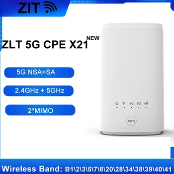 NOI 5G CPE ZLT X21 WIFI ROUTER Wireless router Cu Sim Card Dual-band Wi-Fi gratuit NSA+SA Suport B1\2\3\5\7\8\20\28\34\38\39\40\41