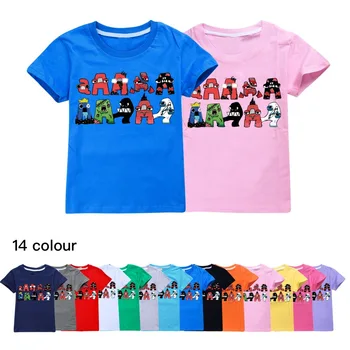 Nou Joc de Puzzle Fierbinte Alfabetul Lore Copii Teuri Haine de Vara Baieti din Bumbac T-shirt Toddler Fete Maneci Scurte Topuri 2~16Y
