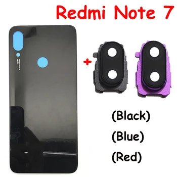 Nou Pentru Xiaomi Redmi Note7 / Nota 7 Pro Baterie Capac Spate 3D Panou de Sticlă din Spate, Geamul de la Ușa de Locuințe Caz Adeziv+Lentilă aparat de Fotografiat