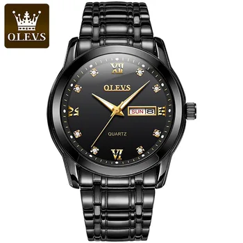 OLEVS 2023 Oameni de Afaceri de Moda Cuarț Ceas de Lux de Top de Brand Oțel rezistent la apa Ceasuri Săptămâna Calendar Ceas de Afișare Reloj