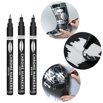 Oglinda Marker Argintiu Marker Lichid Pen Arta Lichid Oglindă DIY Rășină Vopsea Oglindă Chrome Finisaj Metalic Meșteșuguri Accesorii Pen