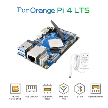 Pentru Orange Pi 4 LTS 4GB+5V4A sursa de Alimentare DC RK3399 16GB EMMC Consiliul de Dezvoltare Pentru Android/Ubuntu/Debian Imagine