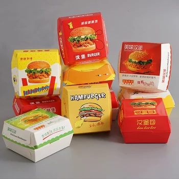 Personalizate Imprimate Reciclate Ia Fast-Food Burger Hamburger Cutii De Ambalaj