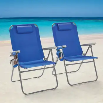 Rabatabile 4 pozitii Scaun de Plajă, Blue Beach umbra Sillas de terasa exterioara de Plastic scaun adirondack Silla de playa de Bronzare rea