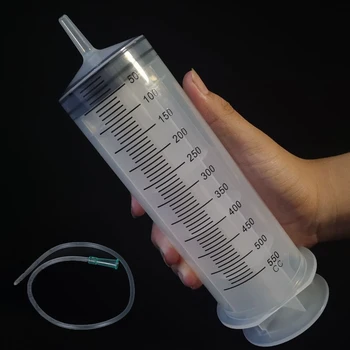 Seringa de Plastic Reutilizabile Pompa de Măsurare Analiza Puii Nutrienți Seringă Pentru a Injectoarelor de Cerneală Cartuș Animale de companie Pisica Alimentatoare 500ml
